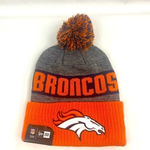 Denver Broncos New Era NFL Sideline Sport Pom Cuffed Knit Hat // NEW